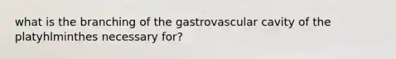 what is the branching of the gastrovascular cavity of the platyhlminthes necessary for?