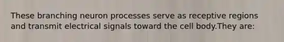 These branching neuron processes serve as receptive regions and transmit electrical signals toward the cell body.They are: