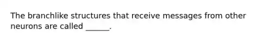The branchlike structures that receive messages from other neurons are called ______.