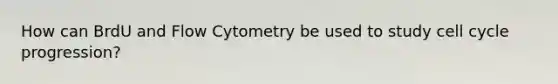 How can BrdU and Flow Cytometry be used to study <a href='https://www.questionai.com/knowledge/keQNMM7c75-cell-cycle' class='anchor-knowledge'>cell cycle</a> progression?