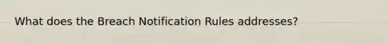 What does the Breach Notification Rules addresses?