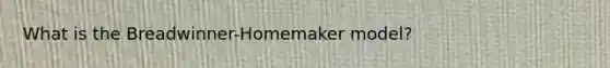 What is the Breadwinner-Homemaker model?