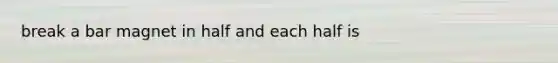 break a bar magnet in half and each half is