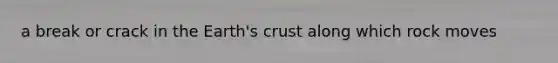 a break or crack in the Earth's crust along which rock moves