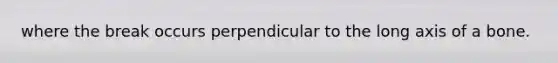 where the break occurs perpendicular to the long axis of a bone.