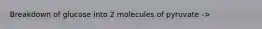 Breakdown of glucose into 2 molecules of pyruvate ->