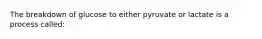 The breakdown of glucose to either pyruvate or lactate is a process called: