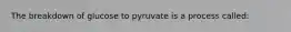 The breakdown of glucose to pyruvate is a process called: