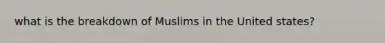 what is the breakdown of Muslims in the United states?