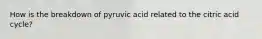 How is the breakdown of pyruvic acid related to the citric acid cycle?