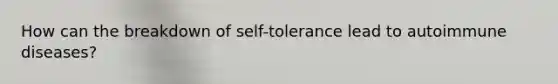 How can the breakdown of self-tolerance lead to autoimmune diseases?