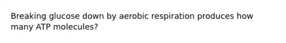 Breaking glucose down by aerobic respiration produces how many ATP molecules?