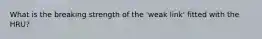 What is the breaking strength of the 'weak link' fitted with the HRU?