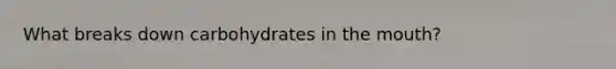 What breaks down carbohydrates in the mouth?