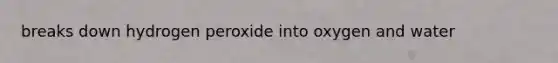 breaks down hydrogen peroxide into oxygen and water