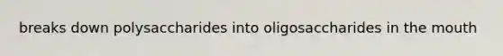 breaks down polysaccharides into oligosaccharides in the mouth