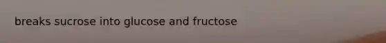 breaks sucrose into glucose and fructose