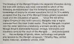 The breakup of the Mongol Empire into separate khanates during the mid-13th century was most connected to which of the following developments? Use the following passage & your knowledge of history to answer questions 14-15-16 "It is widely accepted that the rise of the Mongol Empire greatly expanded trade and the circulation of goods. . . . Since the fall of the Uighur Empire [in the ninth century], Mongolia was a region removed from the main trade routes. Thus the Mongols irrupted into the wider world as a relatively unknown society. As the Mongol Empire dominated Eurasia, envoys, merchants and travelers came to the court of the Mongols . . . and participated in . . . the exchange of goods, ideas, technology and people precipitated by the Mongol conquests." Timothy May, United States historian, academic article, 2016