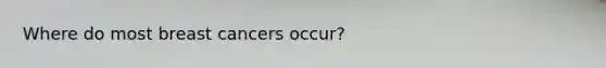 Where do most breast cancers occur?
