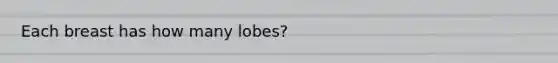 Each breast has how many lobes?