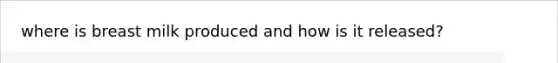 where is breast milk produced and how is it released?