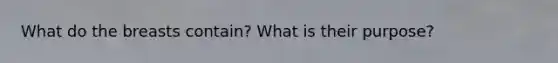 What do the breasts contain? What is their purpose?