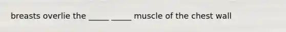 breasts overlie the _____ _____ muscle of the chest wall