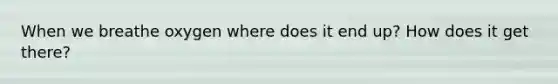 When we breathe oxygen where does it end up? How does it get there?