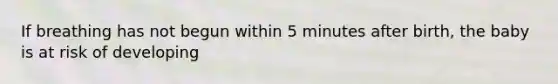 If breathing has not begun within 5 minutes after birth, the baby is at risk of developing