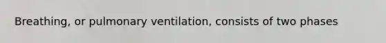 Breathing, or pulmonary ventilation, consists of two phases