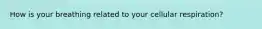 How is your breathing related to your cellular respiration?