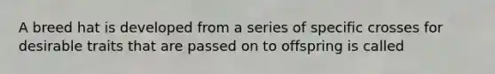 A breed hat is developed from a series of specific crosses for desirable traits that are passed on to offspring is called