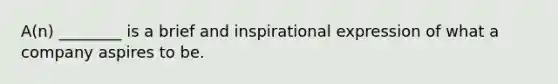 A(n) ________ is a brief and inspirational expression of what a company aspires to be.