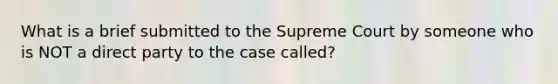 What is a brief submitted to the Supreme Court by someone who is NOT a direct party to the case called?