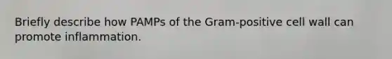 Briefly describe how PAMPs of the Gram-positive cell wall can promote inflammation.