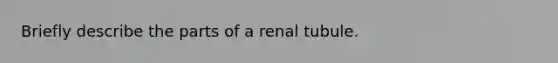 Briefly describe the parts of a renal tubule.