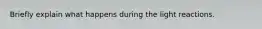 Briefly explain what happens during the light reactions.