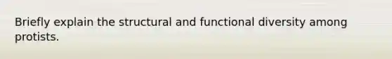 Briefly explain the structural and functional diversity among protists.