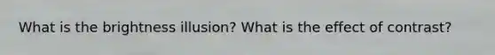 What is the brightness illusion? What is the effect of contrast?