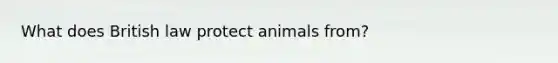 What does British law protect animals from?