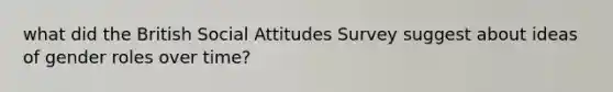 what did the British Social Attitudes Survey suggest about ideas of gender roles over time?