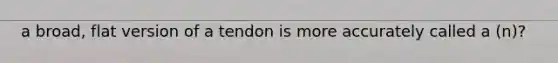 a broad, flat version of a tendon is more accurately called a (n)?