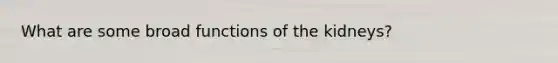 What are some broad functions of the kidneys?