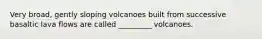 Very broad, gently sloping volcanoes built from successive basaltic lava flows are called _________ volcanoes.