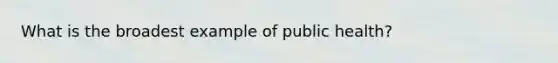 What is the broadest example of public health?