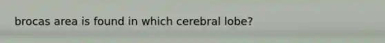 brocas area is found in which cerebral lobe?