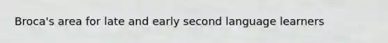Broca's area for late and early second language learners