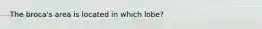 The broca's area is located in which lobe?