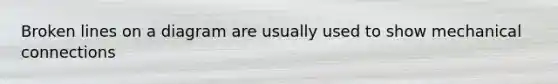 Broken lines on a diagram are usually used to show mechanical connections