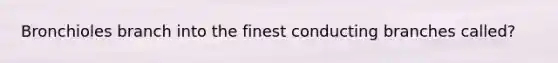 Bronchioles branch into the finest conducting branches called?